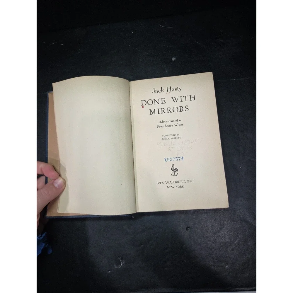 Done with Mirrors by Jack Hasty‎ , Ex-Library Hardcover, 1943 Classic Literature